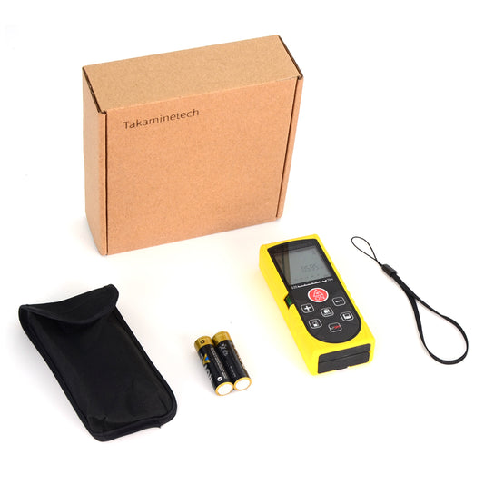 Laser Measure, TakamineTech 165 Feet Digital Laser Distance Meter with 2 Bubble Levels,M/in/Ft Unit Switching Backlit LCD and Pythagorean Mode, Measure Distance, Area and Volume (165 Feet)---CH165