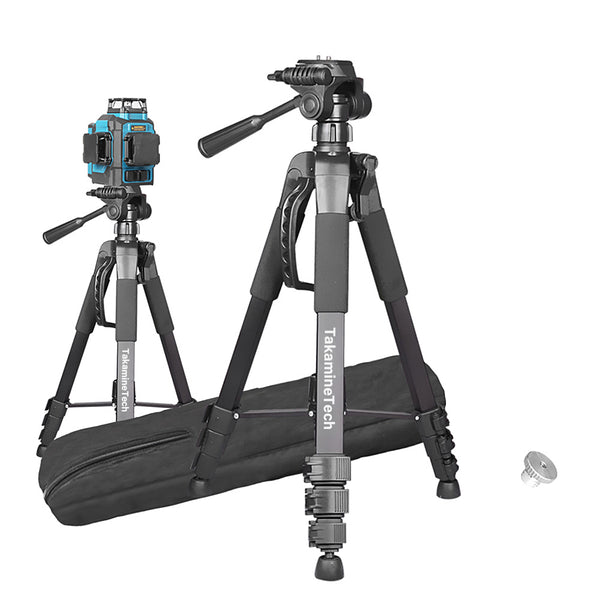 TakamineTech 63" Lightweight Adjustable Laser Level Aluminum Tripod