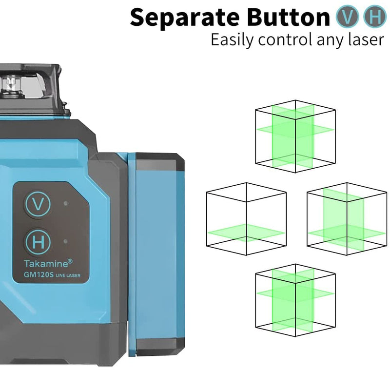 Takamine 3x360° 12 Lines Self Leveling Green Laser Level