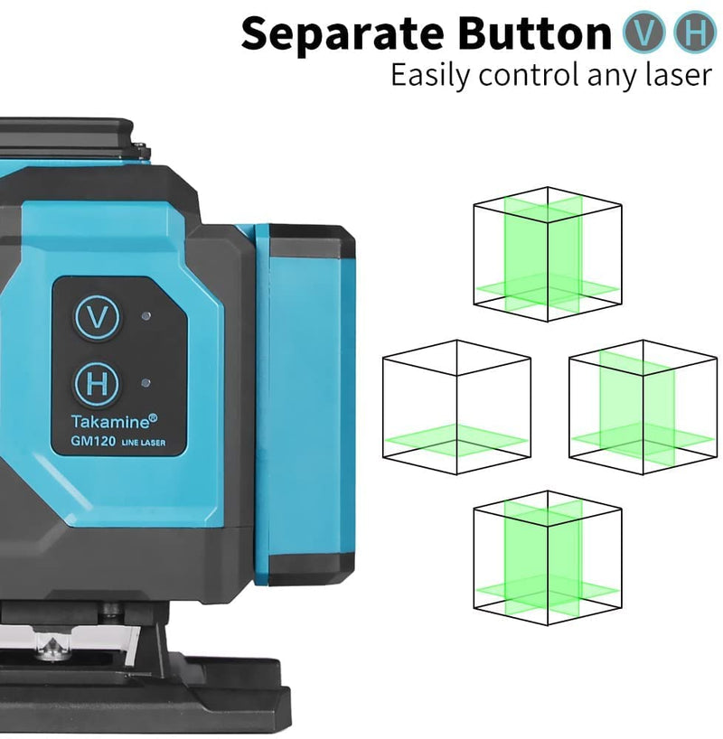 Takamine 3x360° 12 Lines Self Leveling Floor Green Laser Level