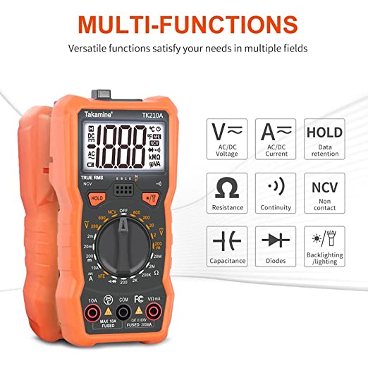 Takamine Digital Multimeter with Ohm Tester and Volt Amp Test Meter