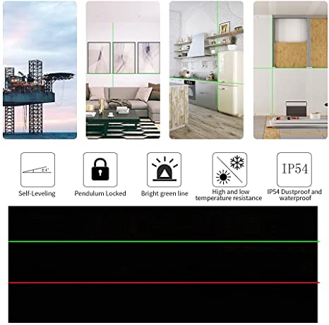 Mini Protable Laser level 50ft Self-leveling Cross Line Laser