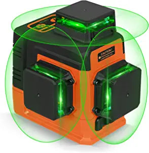 Takamine 12 Lines Laser Level Self Leveling 3x360° 3D Green Cross Line for Construction/Picture Hanging, Remote Controller, Rechargeable Li-ion battery, Magnetic Stand and portable bag