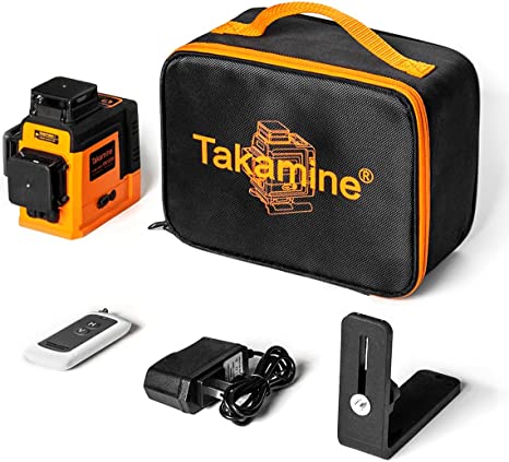 Takamine 12 Lines Laser Level Self Leveling 3x360° 3D Green Cross Line for  Construction/Picture Hanging, Remote Controller, Rechargeable Li-ion