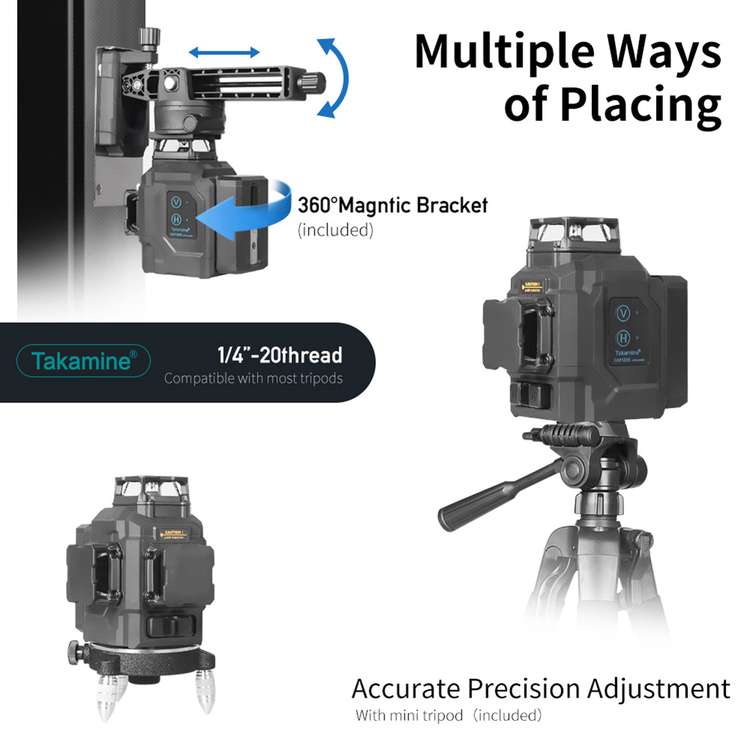 Takamine 3x360° 12 Pro Lines Self Leveling Green Laser Level